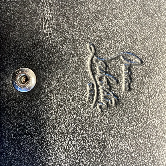 Authentic Christian Louboutin Sling Wallet with Studs, Red Interior. - Picture 3 of 9